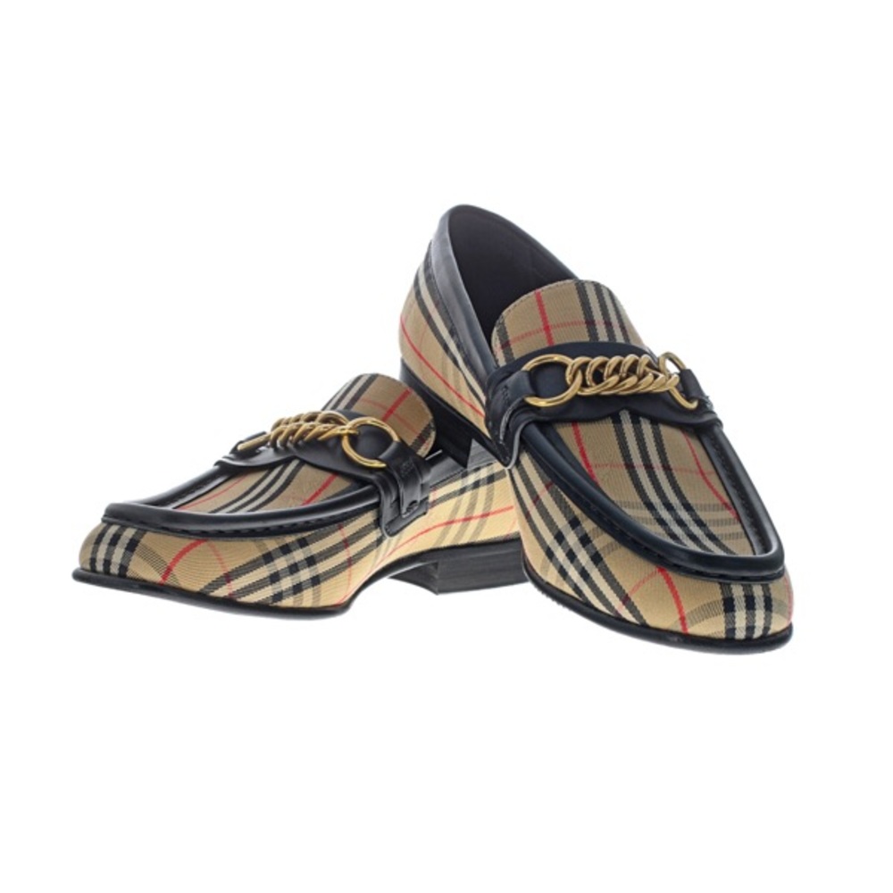 Burberry Moorley Plaid & Chain Loafers